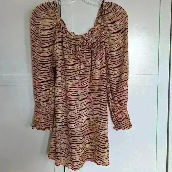 Nwt  Faithful The Brand Ira Animal Print Square Neck Mini Dress - Picture 2 of 4